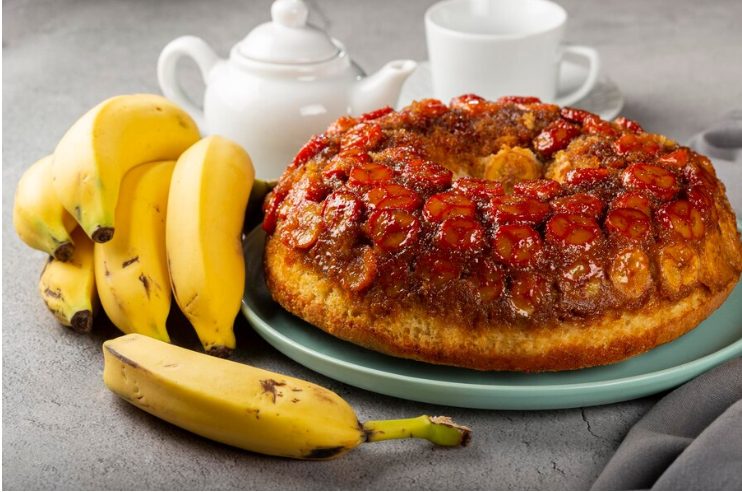 كيكة الموز بالكراميل